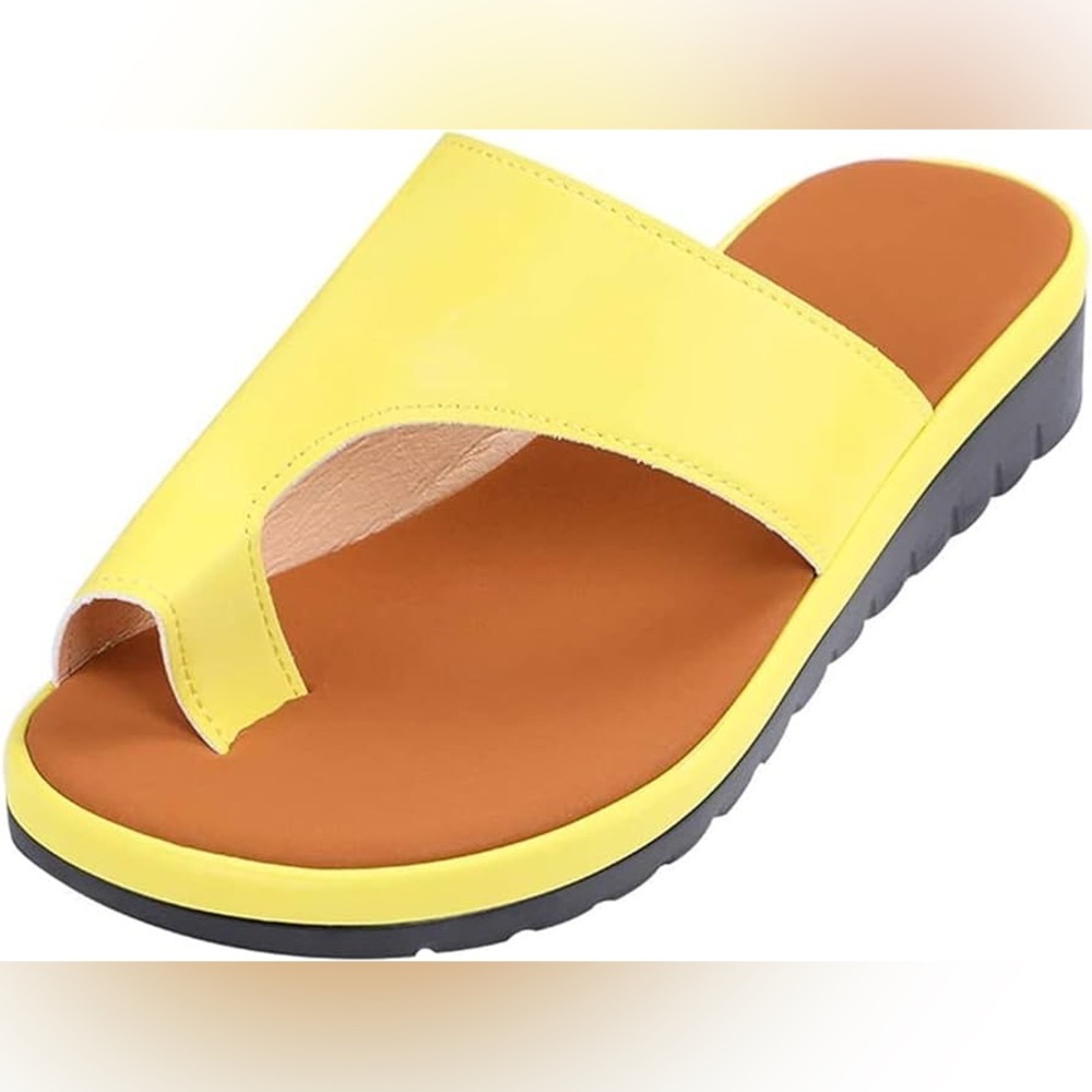 New Women's Slippers Leather Wedges Open Toe Shoes Ladies Platform Sz 6 - Picture 5 of 7